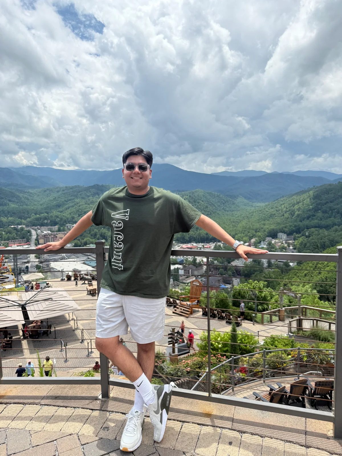 Garvin Patel standing at a mountain overlook